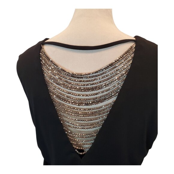 BCX SZ XL Womens Stretch Knit Cowl-Neck Beaded Ruched Bodycon Dress in Black - Picture 7 of 10